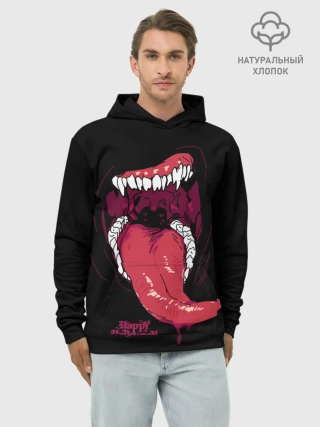 Худи мужской база хлопок / Пасть хищника