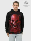 Худи мужской база хлопок / Красный череп в кровавых розах