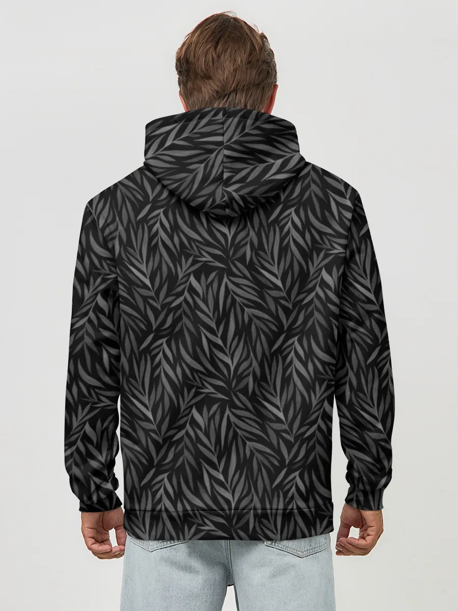 Худи мужской база хлопок / Растительный орнамент