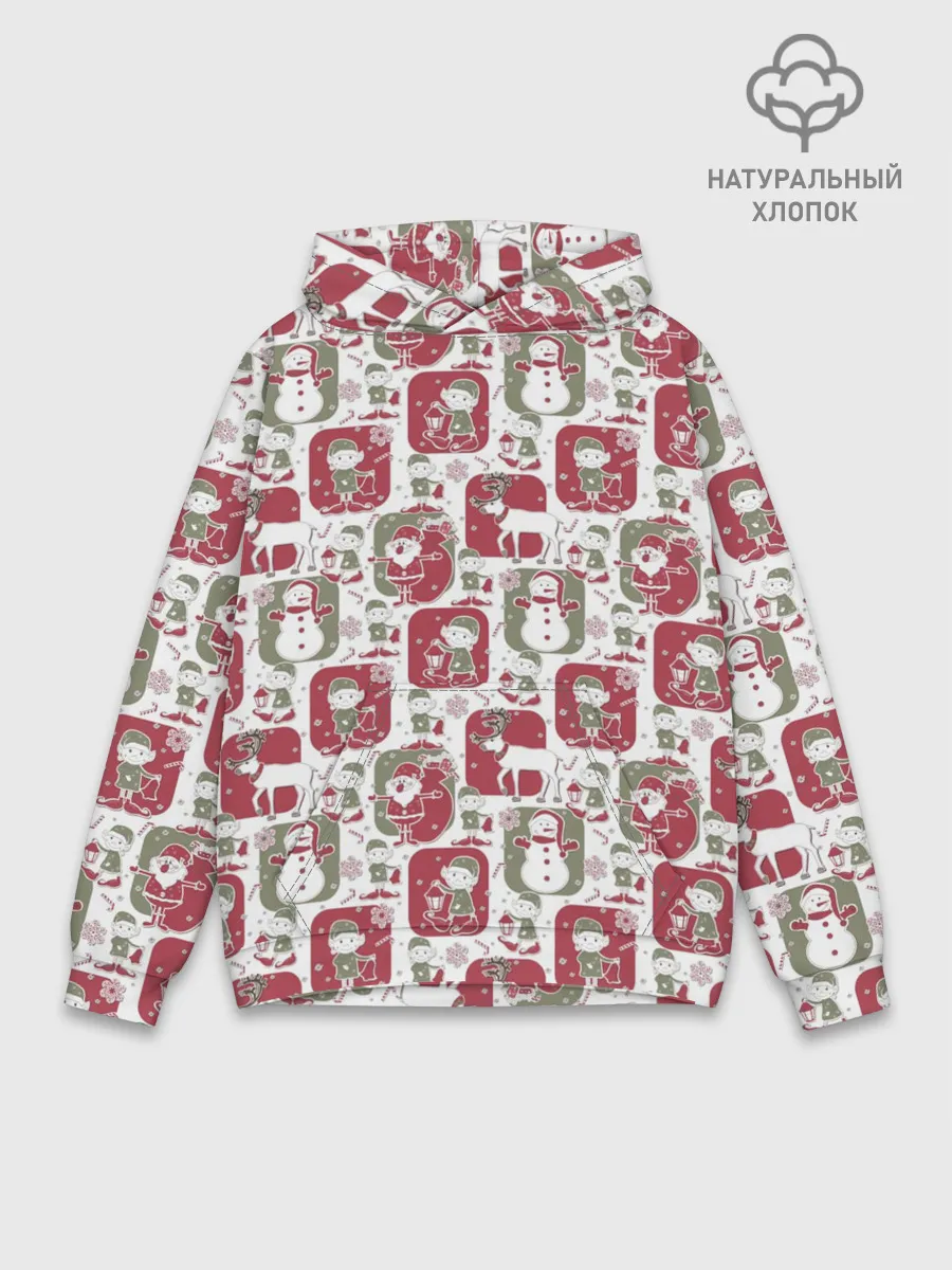 Худи мужской база хлопок / Санта везёт подарки