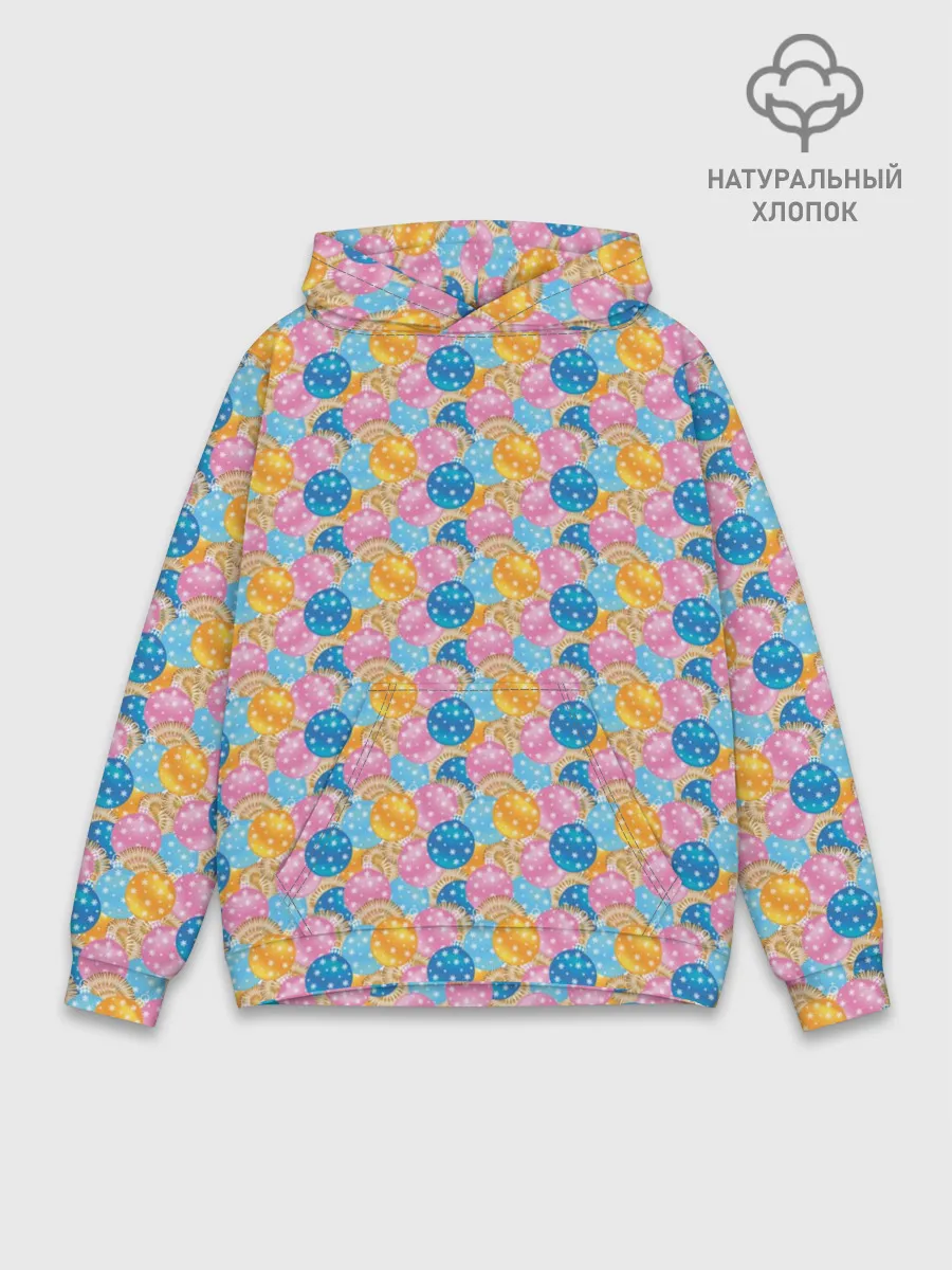 Худи мужской база хлопок / Новогодние Ёлочные Шары