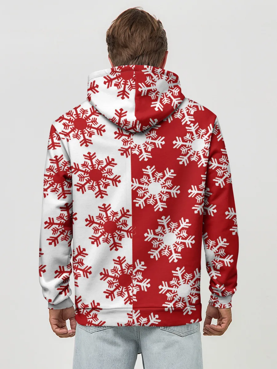 Худи мужской база хлопок / Новогодние Снежинки 2022