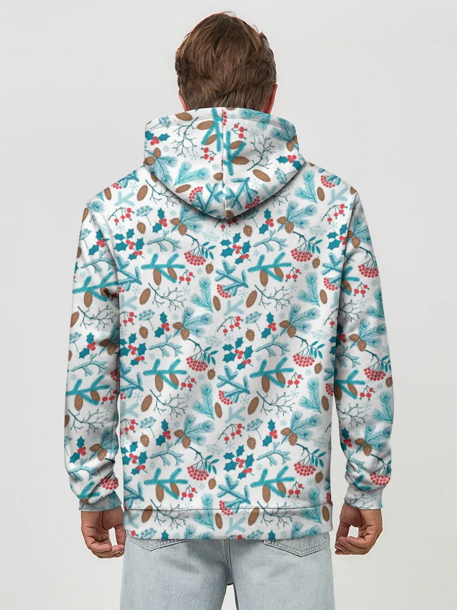 Худи мужской база хлопок / Морозная Зимняя Свежесть