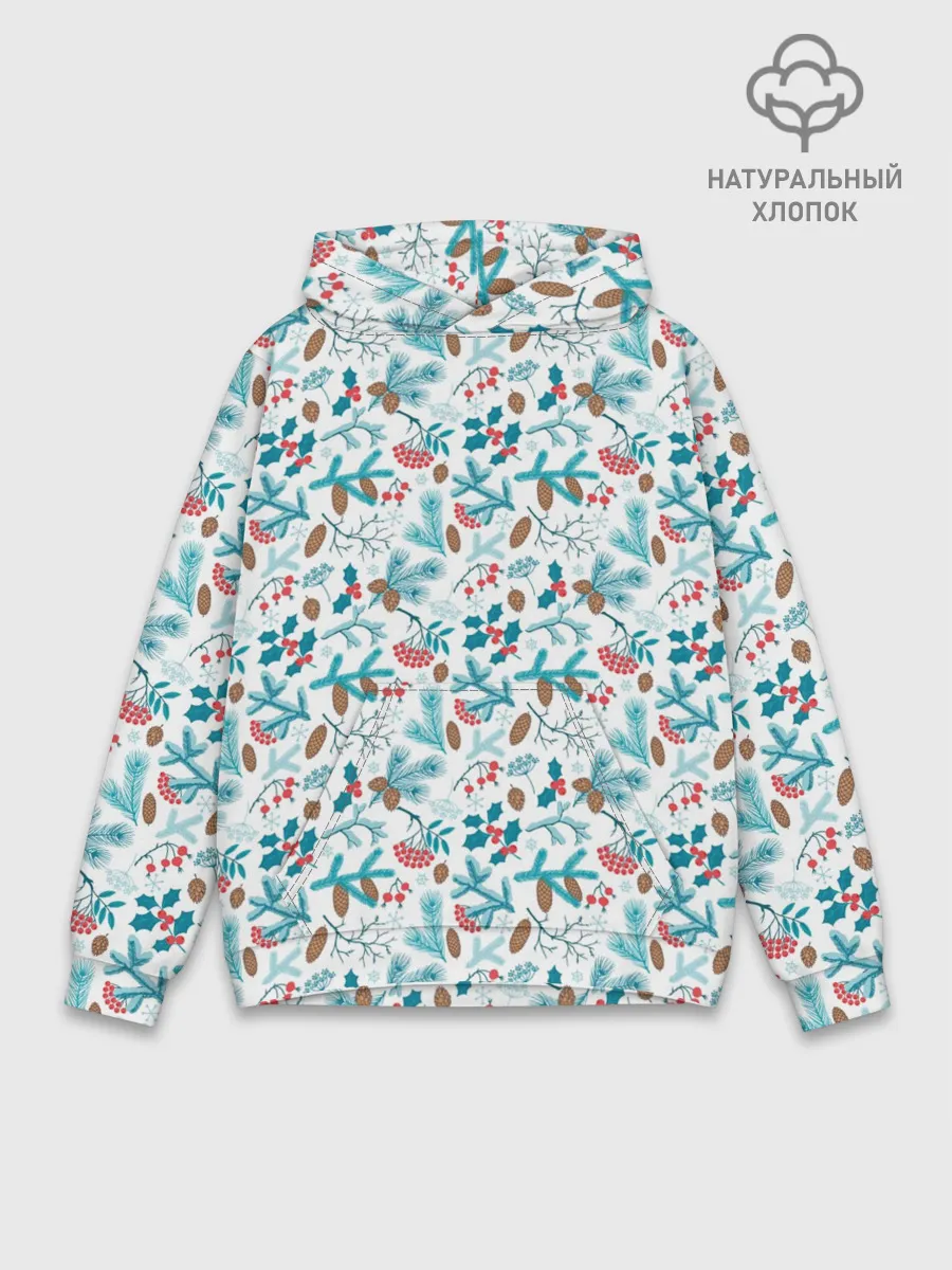 Худи мужской база хлопок / Морозная Зимняя Свежесть