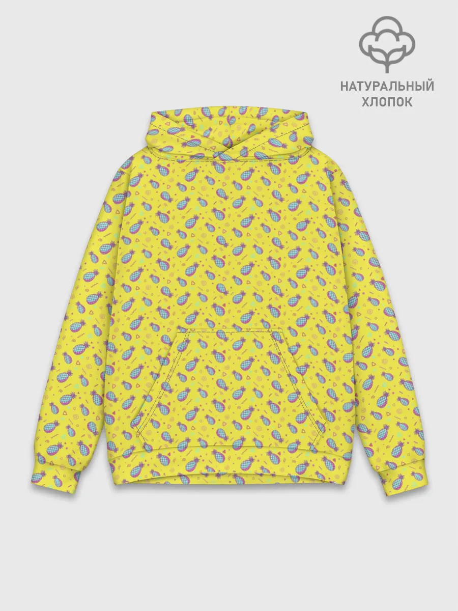 Худи мужской база хлопок / Pineapple Pattern