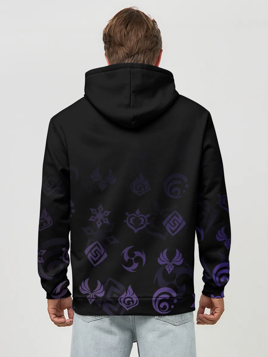 Худи мужской база хлопок / Сёгун Райдэн / Genshin Impact