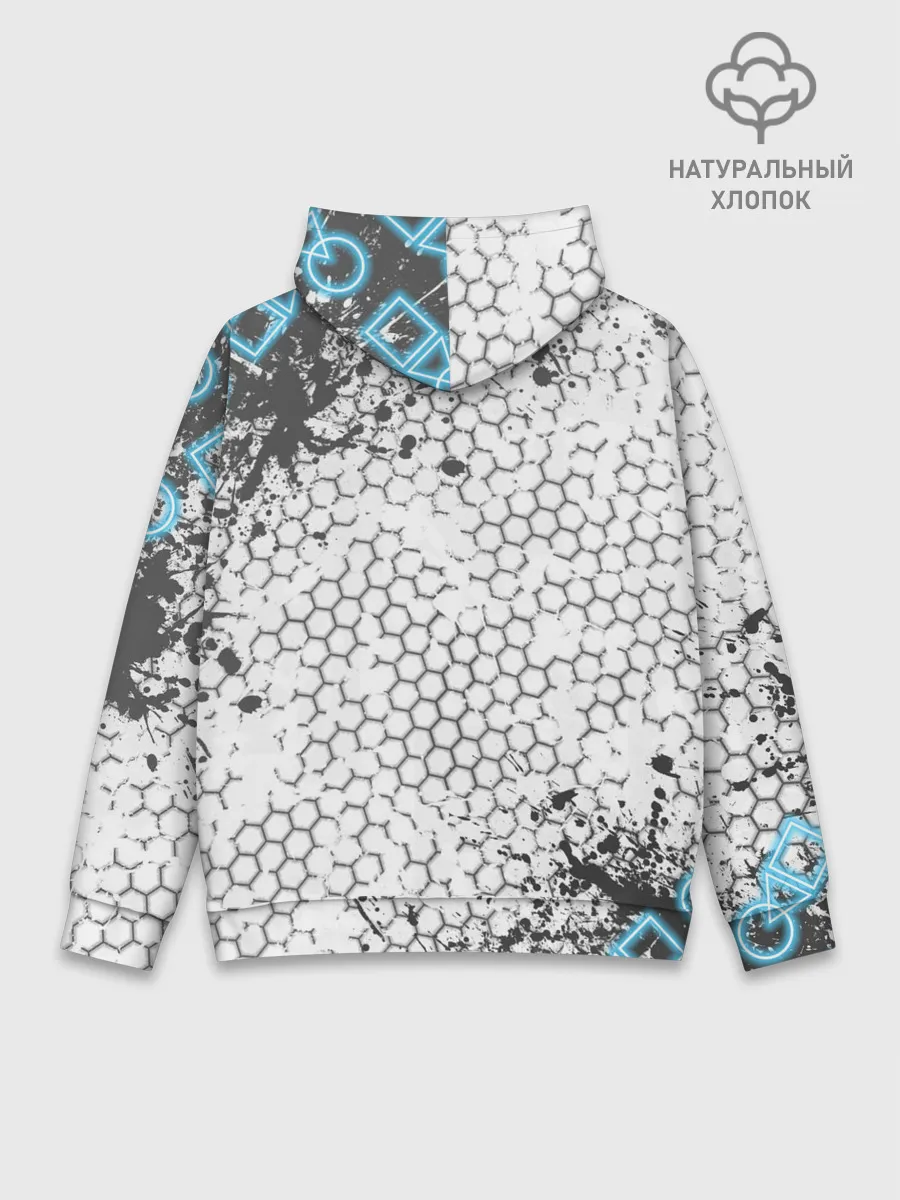 Худи мужской база хлопок / Игра в кальмара Неон