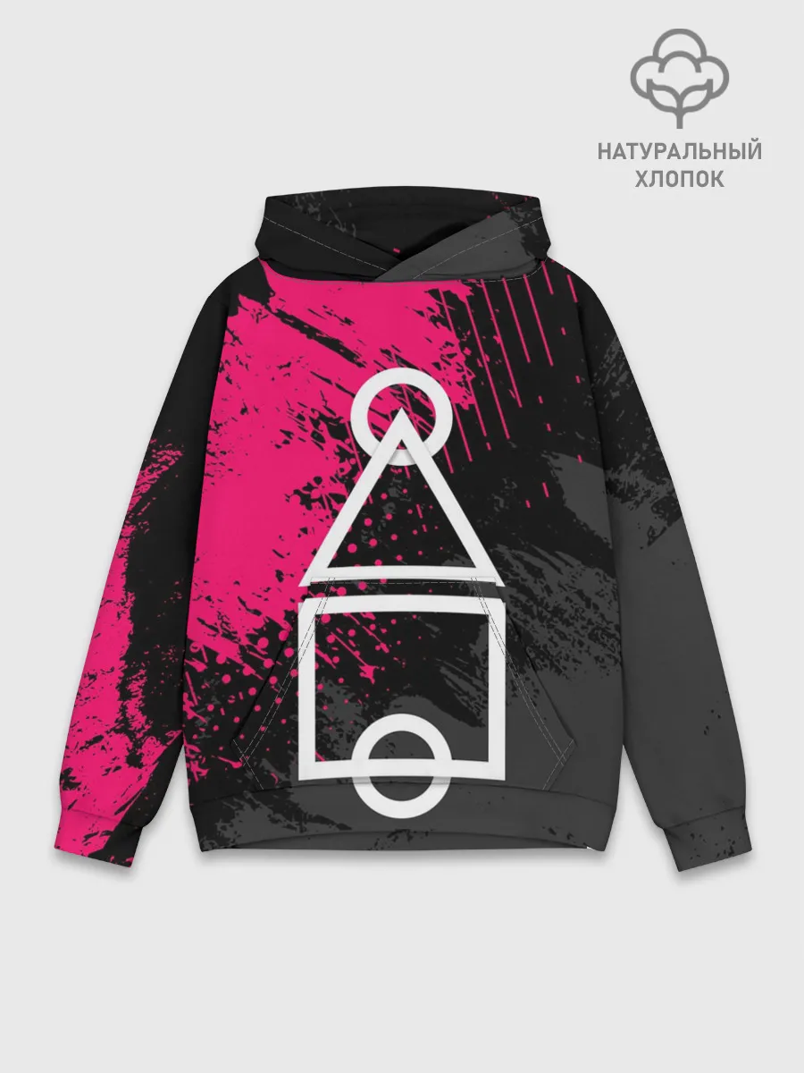 Худи мужской база хлопок / Игра в кальмара | Логотип из интро