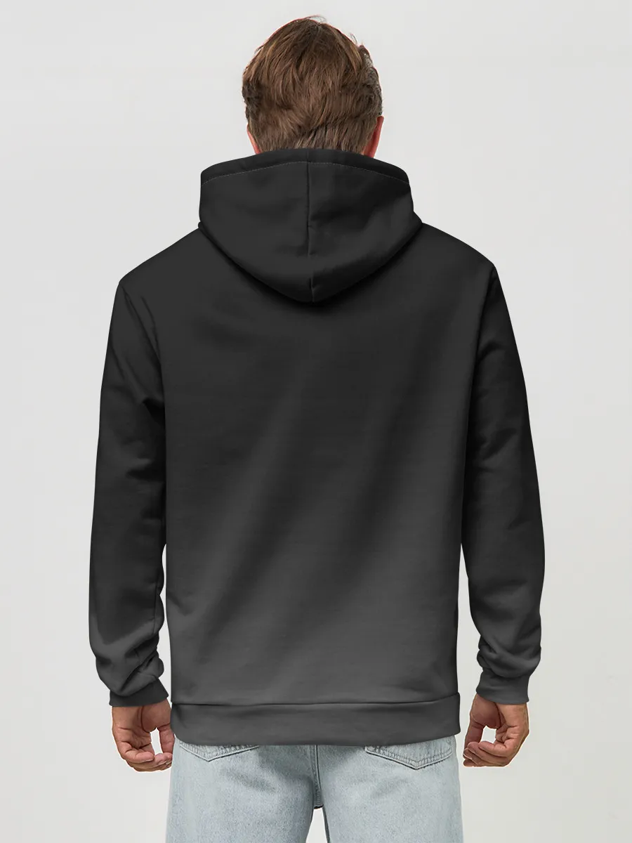 Худи мужской база хлопок / Черная ведьма с тыквой