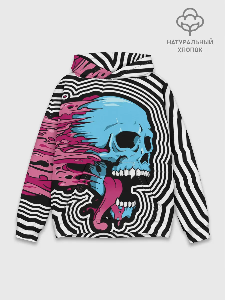 Худи мужской база хлопок / Летящий череп