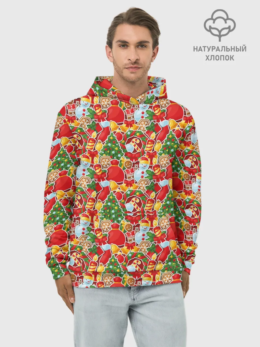 Худи мужской база хлопок / Merry Christmas