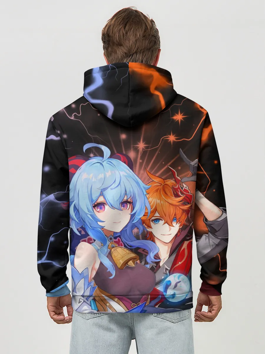 Худи мужской база хлопок / Тарталья и Гань Юй, Genshin Impact