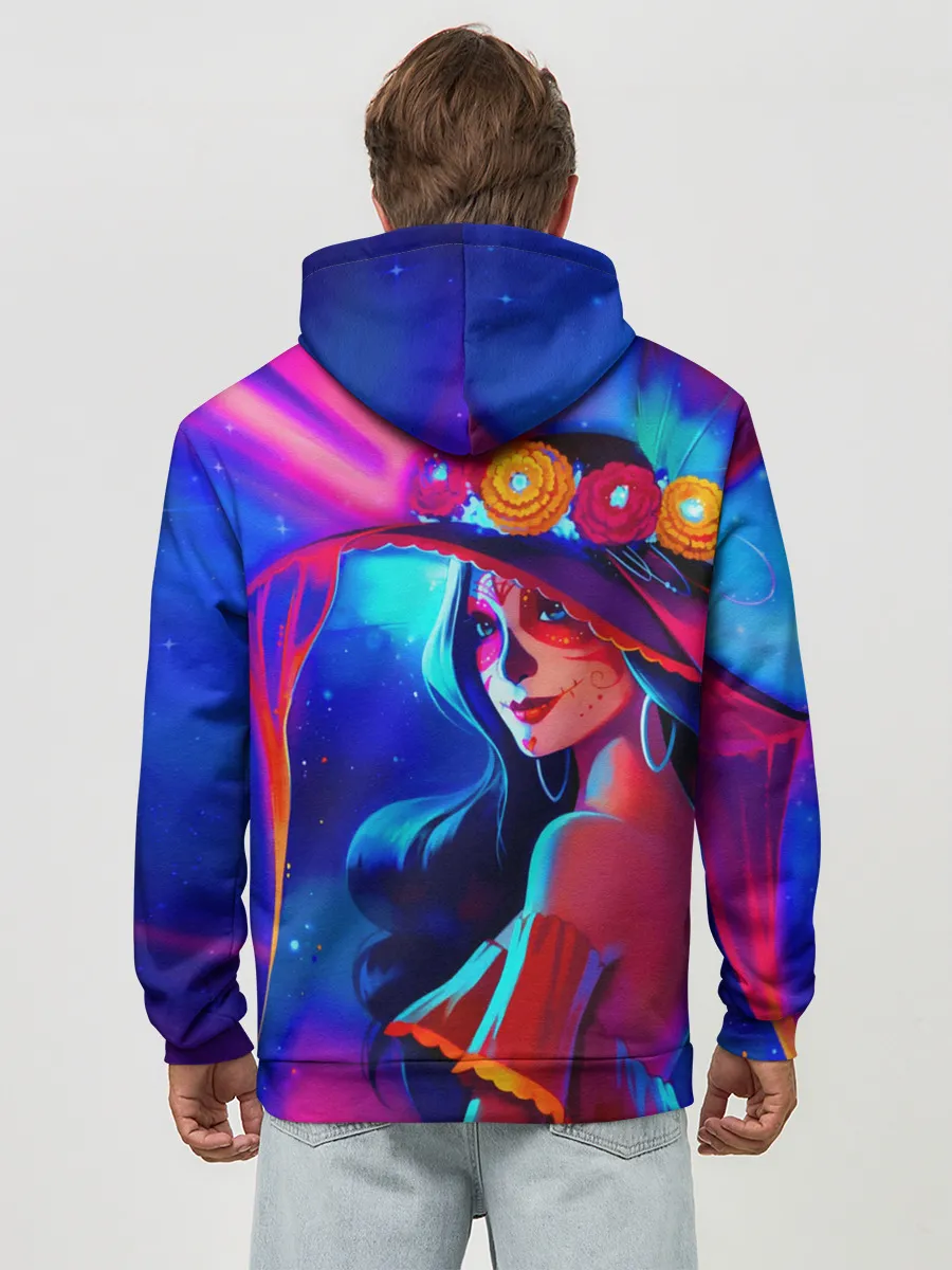 Худи мужской база хлопок / Неоновая ведьма