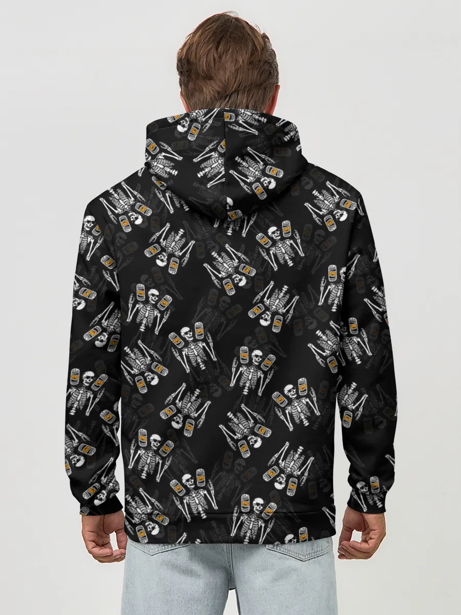 Худи мужской база хлопок / ПАТТЕРН СКЕЛЕТ / HALLOWEEN PARTY