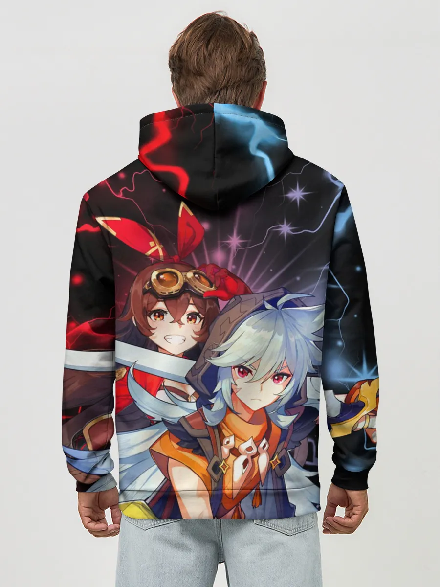 Худи мужской база хлопок / Рэйзор и Эмбер, Genshin Impact