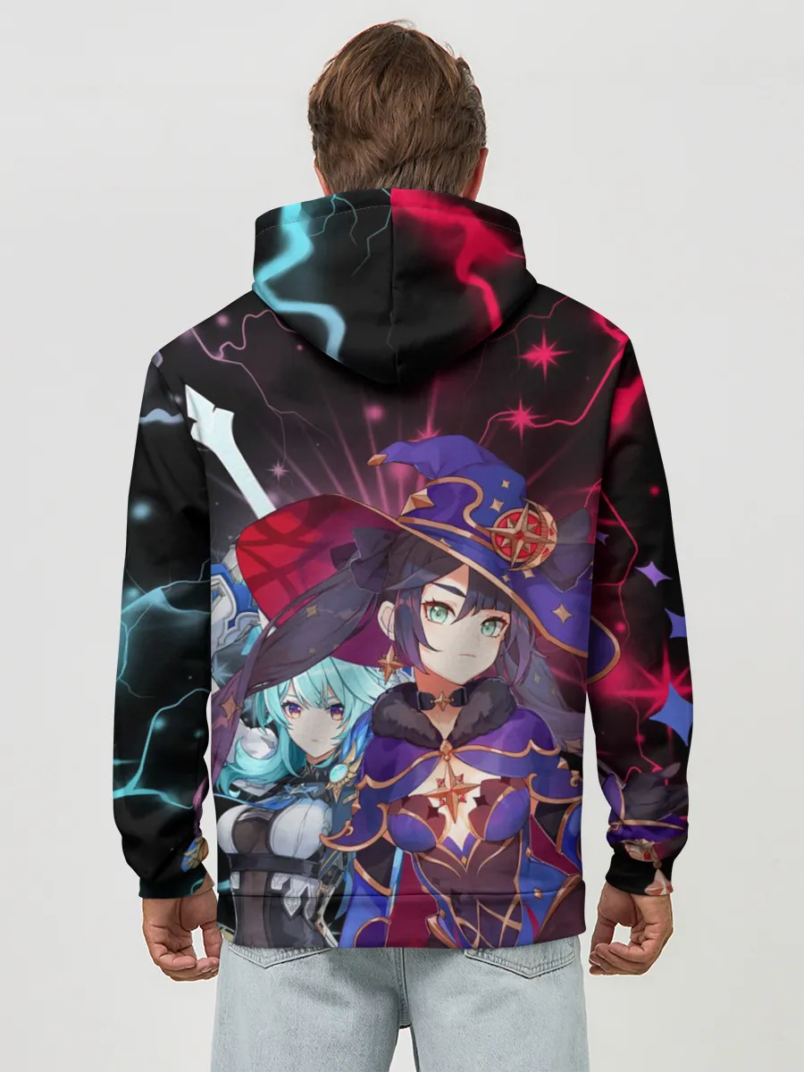 Худи мужской база хлопок / Мона и Эола, Genshin Impact