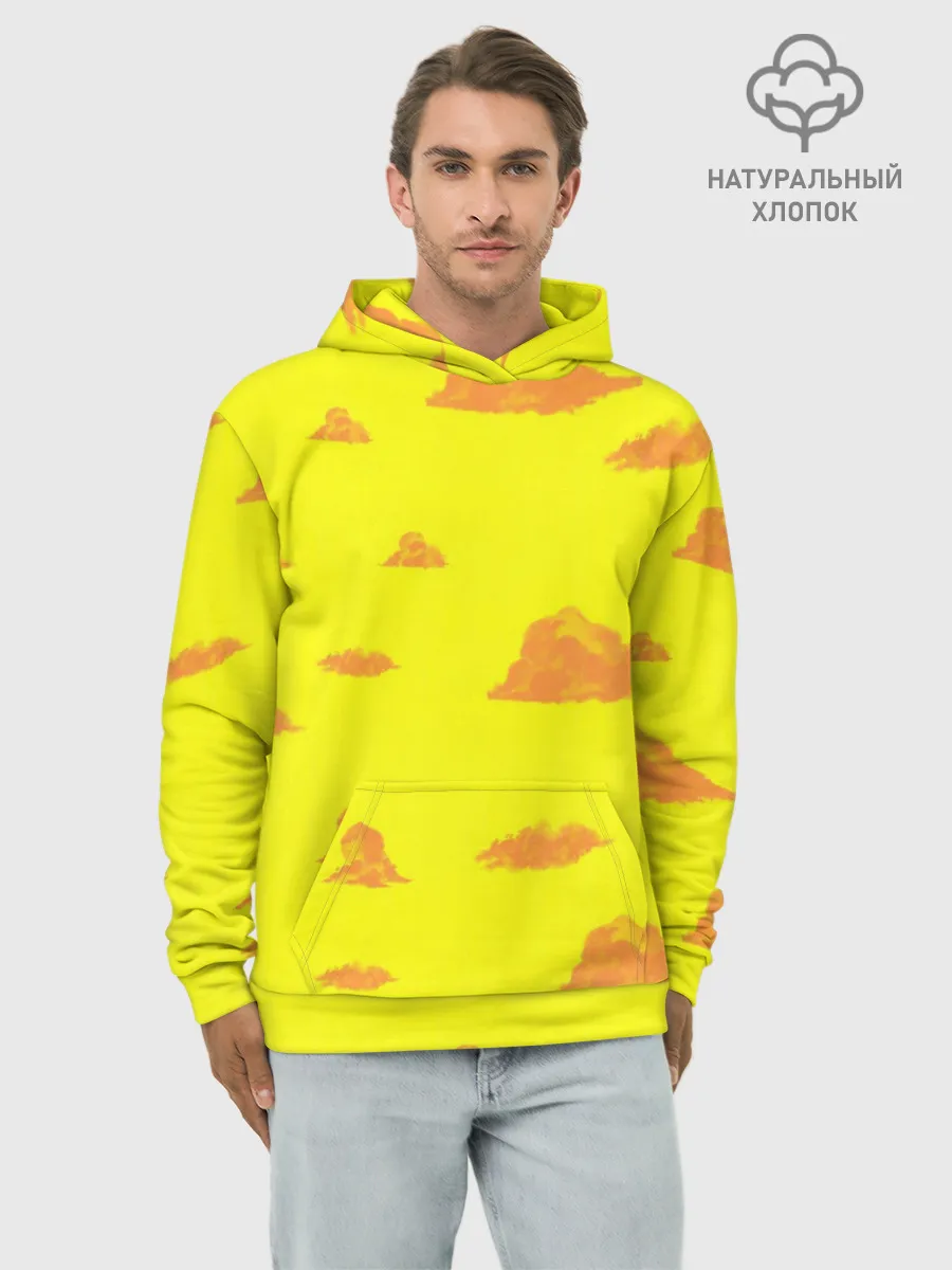 Худи мужской база хлопок / Рыжие облака