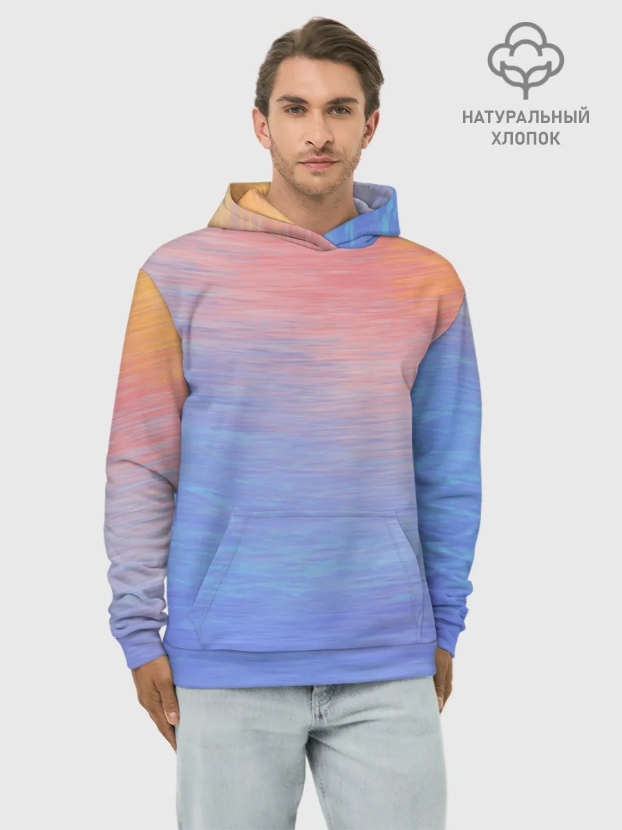 Худи мужской база хлопок / Закат в море