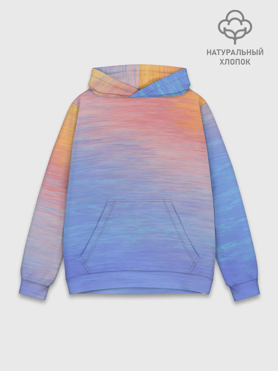 Худи мужской база хлопок / Закат в море