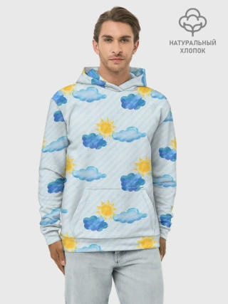 Худи мужской база хлопок / Осень - тучки