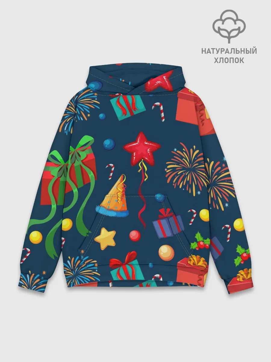 Худи мужской база хлопок / Новогодний Паттерн!