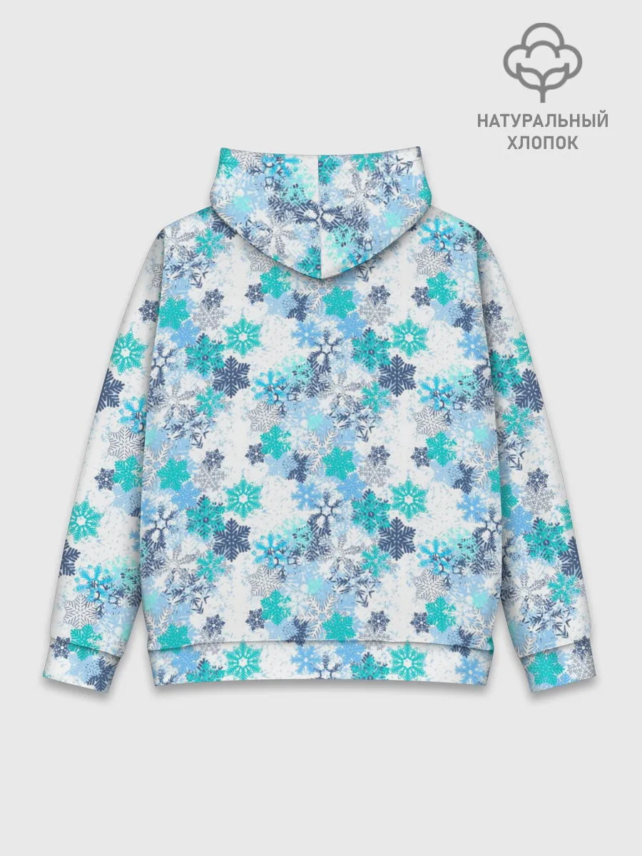 Худи мужской база хлопок / Зимние Снежные Узоры