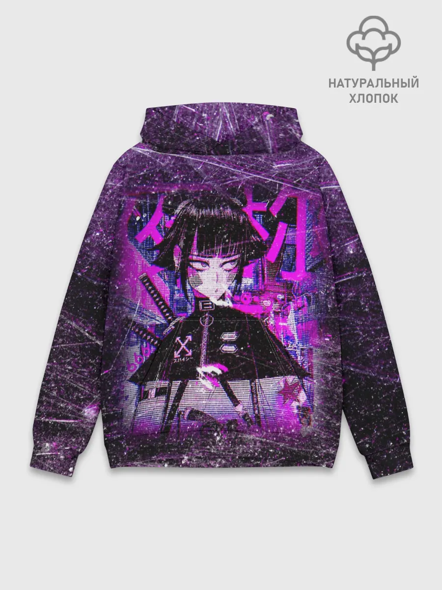 Худи мужской база хлопок / Cyberpunk Samurai Anime