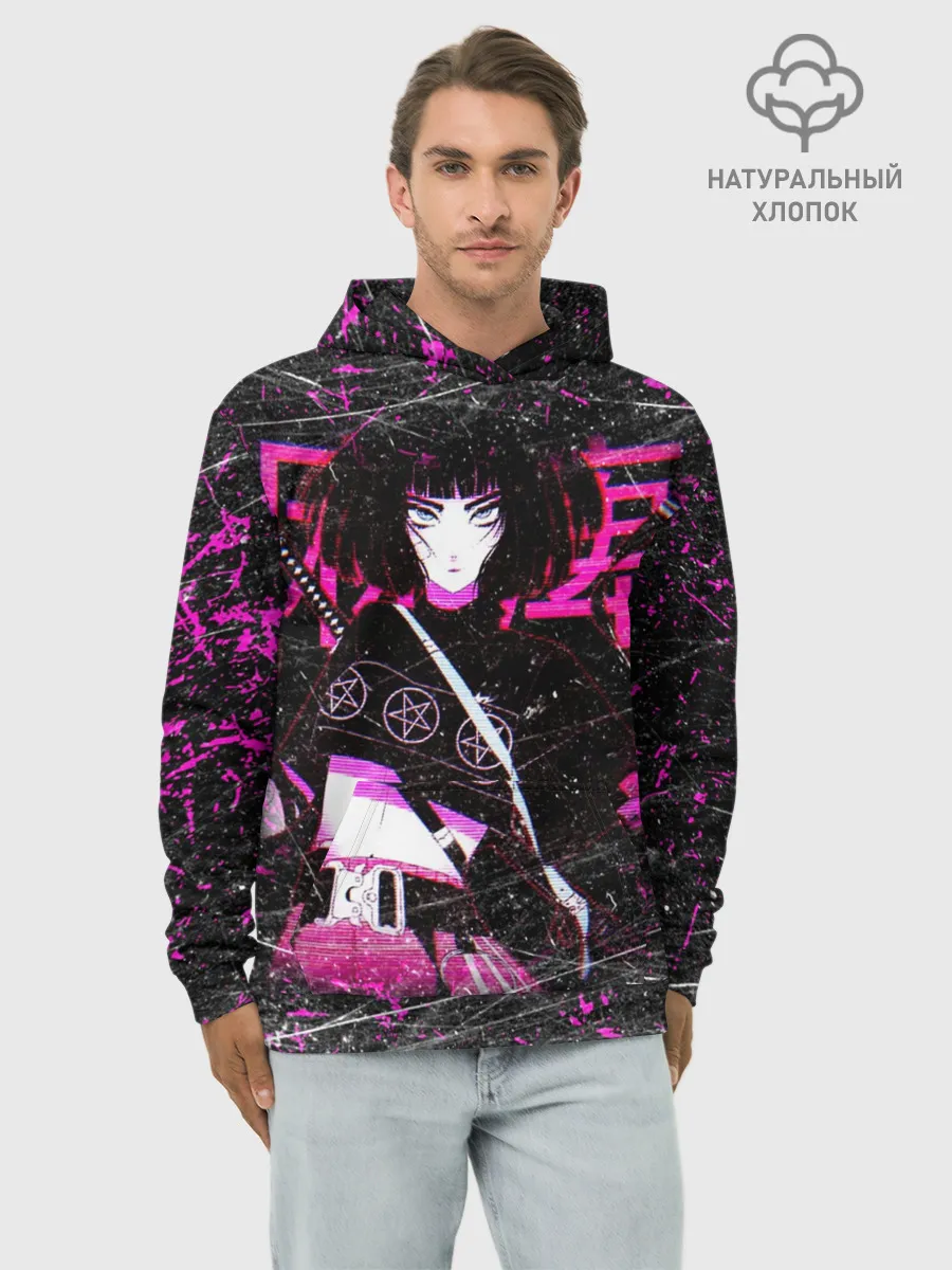 Худи мужской база хлопок / Vinne Yuna Самурай Киберпанк