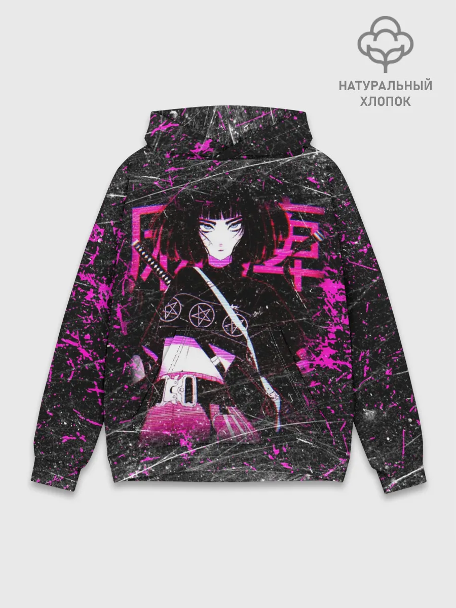 Худи мужской база хлопок / Vinne Yuna Самурай Киберпанк