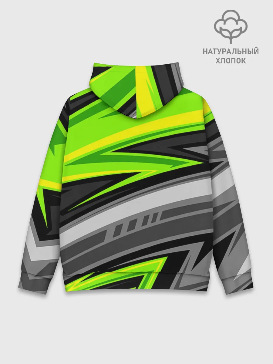 Худи мужской база хлопок / Зеленые линии