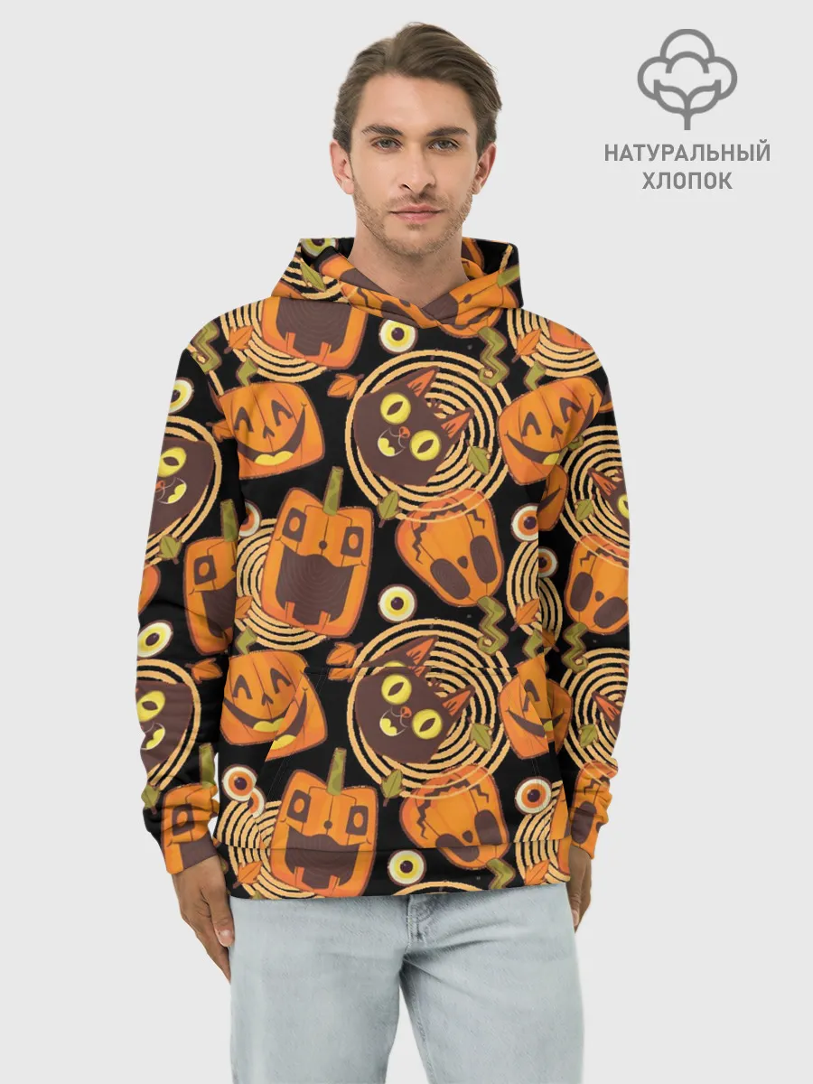 Худи мужской база хлопок / Patern Halloween 10