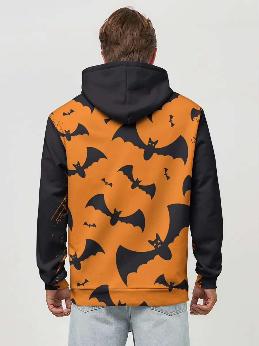 Худи мужской база хлопок / ЛЕТУЧАЯ МЫШЬ В ДЕНЬ ХЭЛЛОУИНА