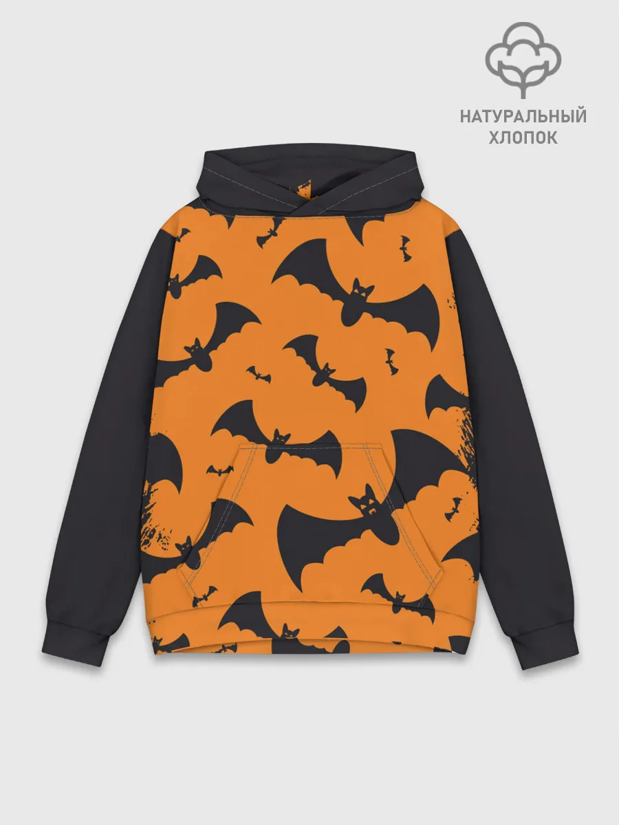 Худи мужской база хлопок / ЛЕТУЧАЯ МЫШЬ В ДЕНЬ ХЭЛЛОУИНА