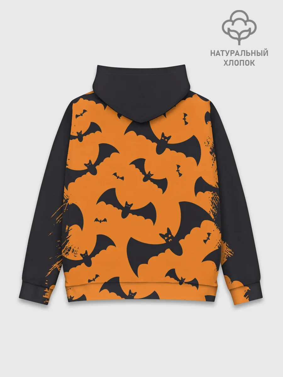 Худи мужской база хлопок / ЛЕТУЧАЯ МЫШЬ В ДЕНЬ ХЭЛЛОУИНА