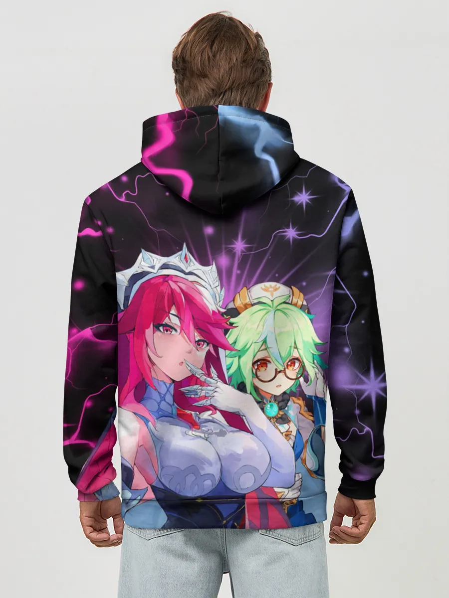 Худи мужской база хлопок / Розария и Сахароза, Genshin Impact