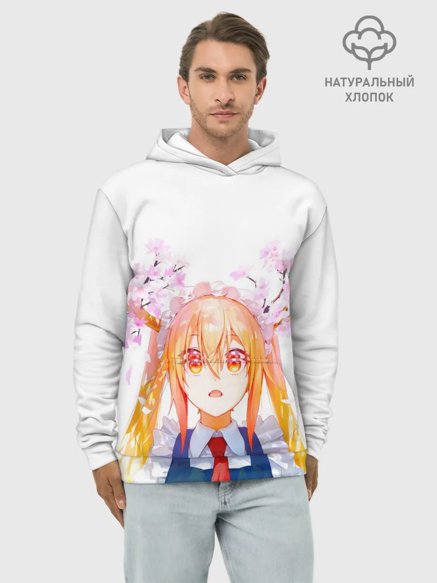 Худи мужской база хлопок / Горничная Мисс Кобаяши расцветает Тору