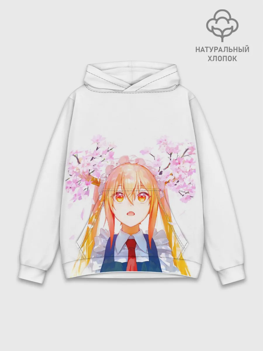Худи мужской база хлопок / Горничная Мисс Кобаяши расцветает Тору