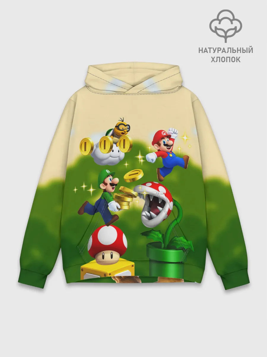 Худи мужской база хлопок / Mario Coins