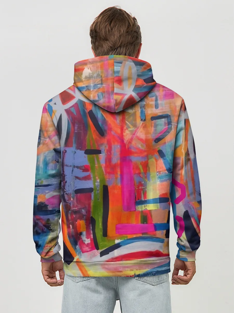 Худи мужской база хлопок / Абстракция из полос