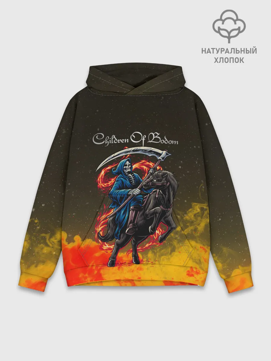 Худи мужской база хлопок / Children of Bodom | Skeleton on a horse
