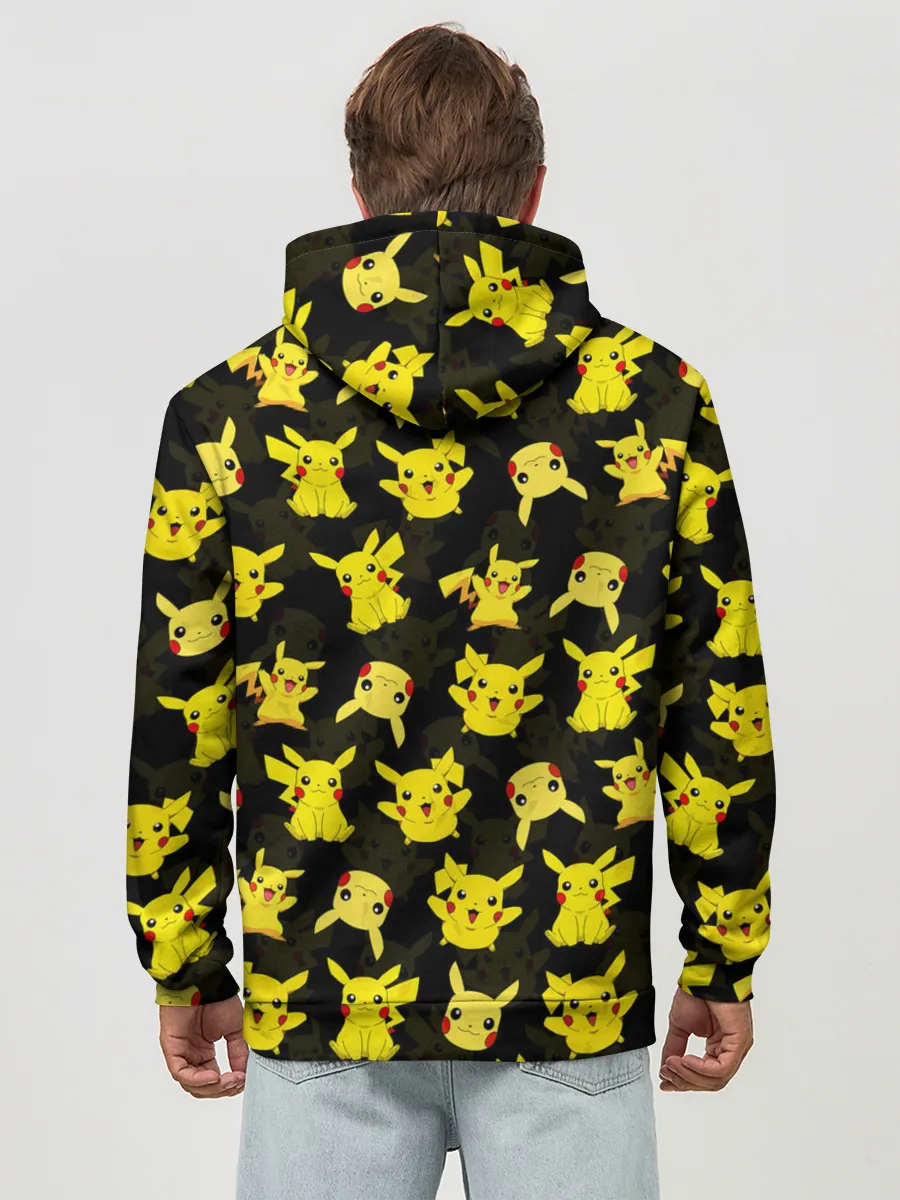 Худи мужской база хлопок / ПИКАЧУ ПАТТЕРН / PIKA PIKACHU /