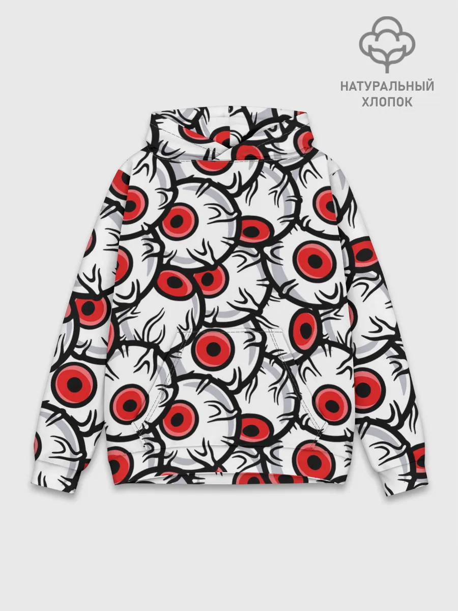 Худи мужской база хлопок / HALLOWEEN EYES / ХЕЛЛОУИН ГЛАЗА