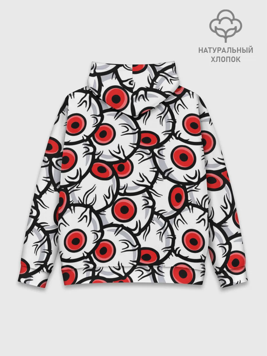 Худи мужской база хлопок / HALLOWEEN EYES / ХЕЛЛОУИН ГЛАЗА