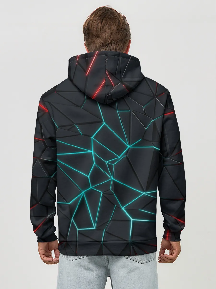 Худи мужской база хлопок / Геометрический фон