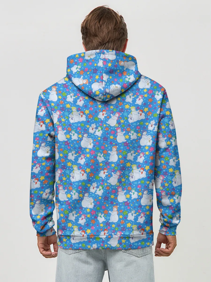 Худи мужской база хлопок / Снеговики и Звёздочки