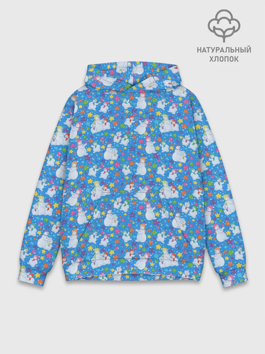 Худи мужской база хлопок / Снеговики и Звёздочки