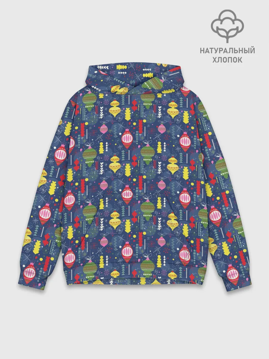 Худи мужской база хлопок / Новогодние Ёлочные Игрушки