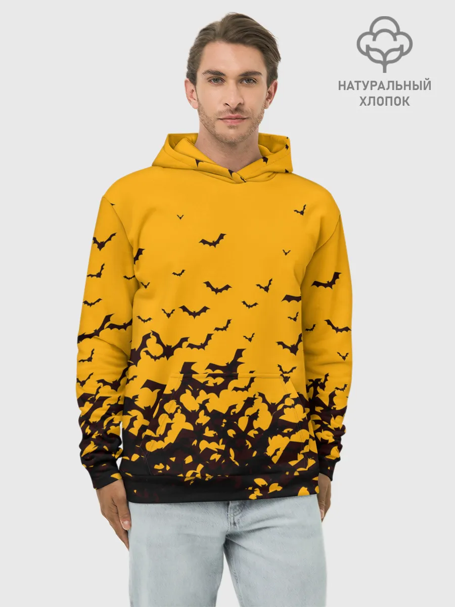 Худи мужской база хлопок / ХЕЛЛОУИНСКИЕ ЛЕТУЧИЕ МЫШИ
