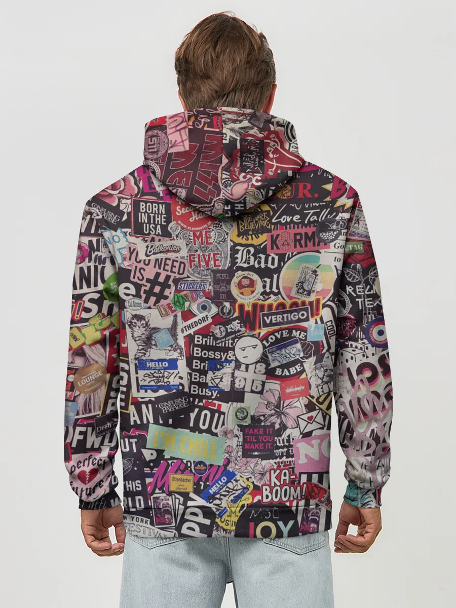 Худи мужской база хлопок / Набор Стикеров