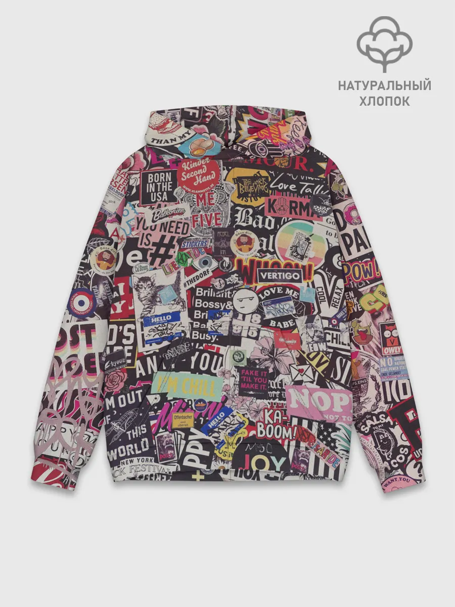 Худи мужской база хлопок / Набор Стикеров